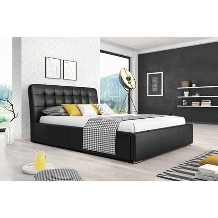 Čalouněná postel MALAGA černá rozměr 160x200 cm TT-FURNITURE