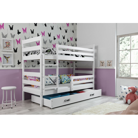 Dětská patrová postel ERYK 160x80 cm Bílá Bílá BMS