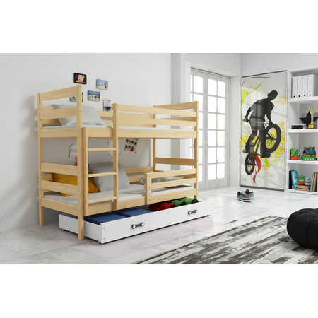 Dětská patrová postel ERYK 160x80 cm Bílá Borovice BMS