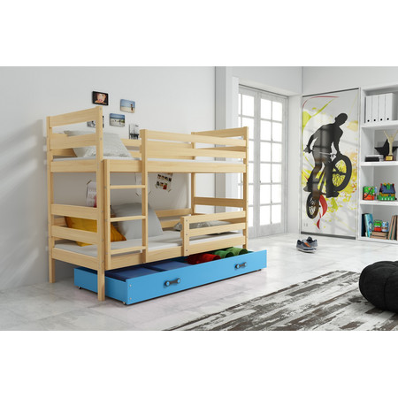 Dětská patrová postel ERYK 160x80 cm Modrá Borovice BMS