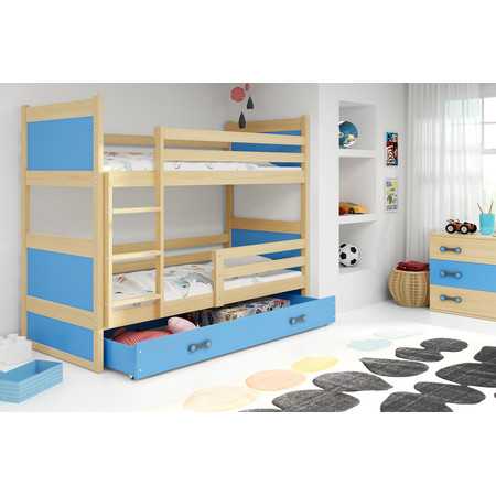 Dětská patrová postel RICO 160x80 cm Borovice Modrá BMS