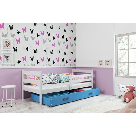 Dětská postel ERYK 190x80 cm Bílá Modrá BMS