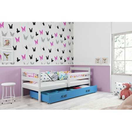 Dětská postel ERYK 200x90 cm Bílá Modrá BMS