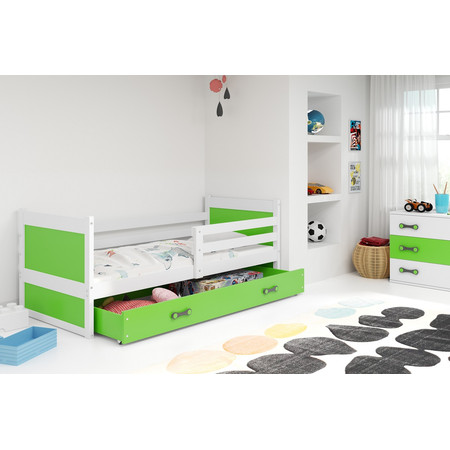 Dětská postel RICO 190x80 cm Bílá Zelená BMS