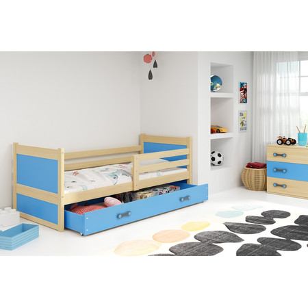 Dětská postel RICO 190x80 cm Borovice Modrá BMS
