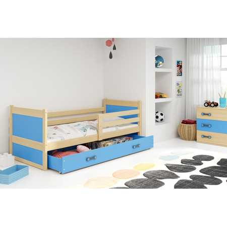 Dětská postel RICO 200x90 cm Borovice Modrá BMS