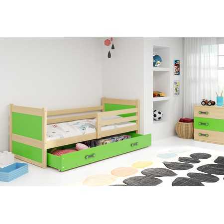 Dětská postel RICO 200x90 cm Borovice Zelená BMS