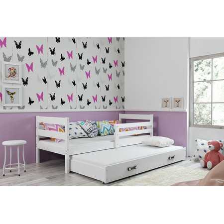 Dětská postel s výsuvnou postelí ERYK 190x80 cm Bílá Bílá BMS