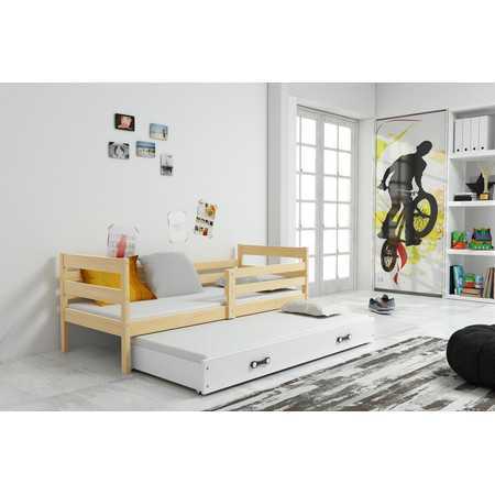 Dětská postel s výsuvnou postelí ERYK 190x80 cm Borovice Bílá BMS