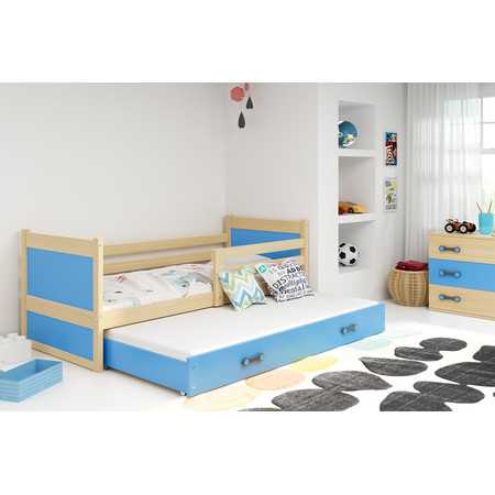 Dětská postel s výsuvnou postelí RICO 190x80 cm Borovice Modrá BMS