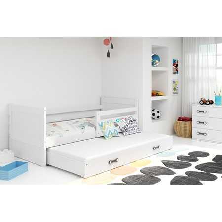 Dětská postel s výsuvnou postelí RICO 200x90 cm Bílá Bílá BMS