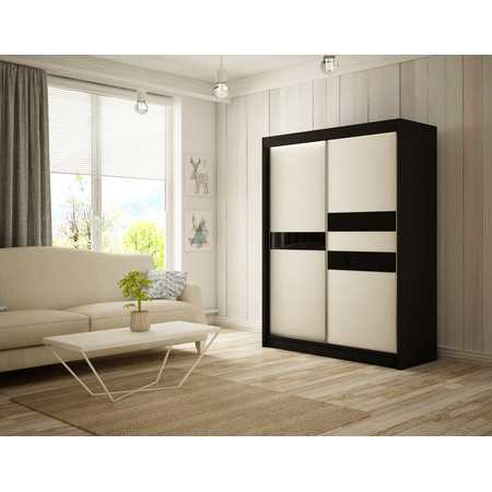 Kvalitní Šatní Skříň Arrow 120 cm Černá Černý Mat/Bílý Mat Furniture