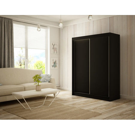Kvalitní Šatní Skříň Bergo 150 cm Černý mat Furniture