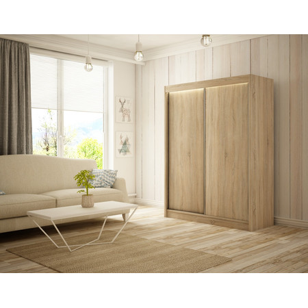 Kvalitní Šatní Skříň Bergo 200 cm Dub Sonoma Furniture