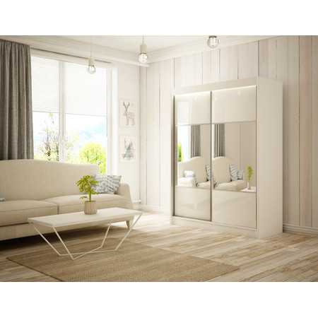 Kvalitní Šatní Skříň Rico 150 cm Čokoláda Bílý mat Furniture