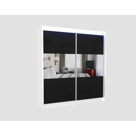 Kvalitní Šatní Skříň Rosana 200 cm Bílá/černá Furniture