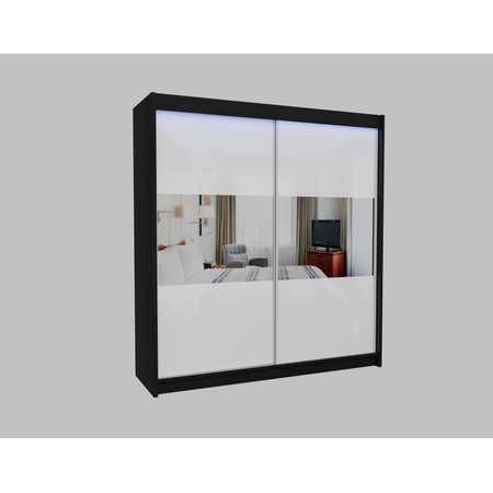 Kvalitní Šatní Skříň Rosana 200 cm Černá/bílá Furniture