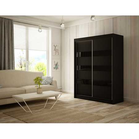 Kvalitní Šatní Skříň Solit 120 cm Černý Mat Furniture