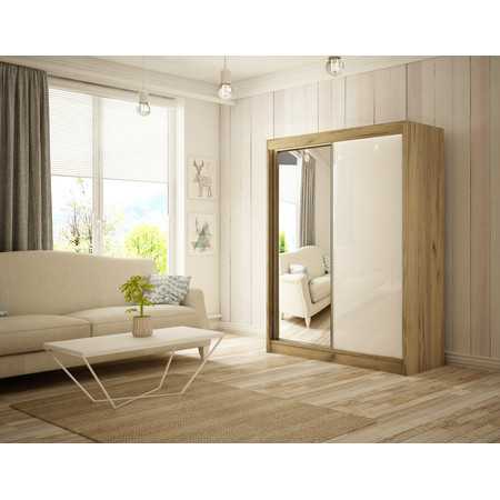 Kvalitní Šatní Skříň Velis 120 cm Bílá Dub craft Furniture