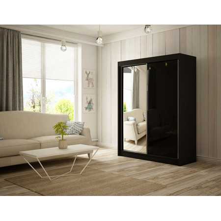 Kvalitní Šatní Skříň Velis 120 cm Černá Černý mat Furniture