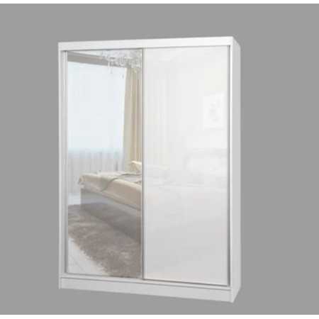 Kvalitní Šatní Skříň Velis 150 cm Bílá Černý mat Furniture