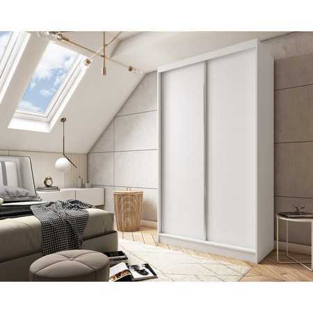 Kvalitní Šatní Skříň bez zrcadla 120 cm Bílá Furniture