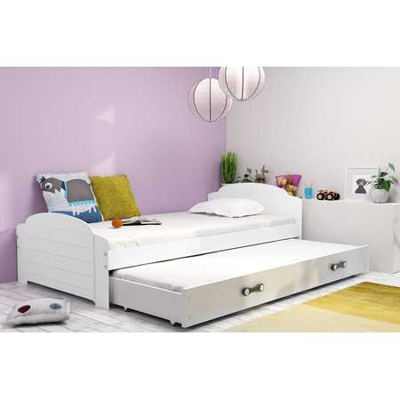 Výsuvná dětská postel LILI bílá 200x90 cm Bílá BMS