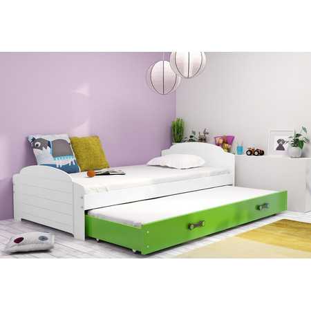 Výsuvná dětská postel LILI bílá 200x90 cm Zelená BMS