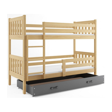 Dětská patrová postel CARINO s úložným prostorem 80x160 cm - borovice Šedá BMS