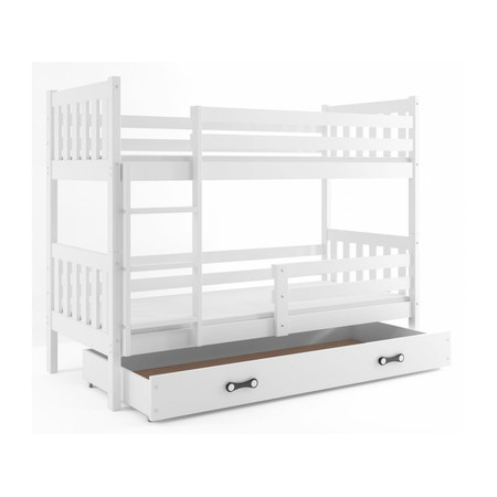 Dětská patrová postel CARINO s úložným prostorem 80x190 cm - bílá Bílá BMS