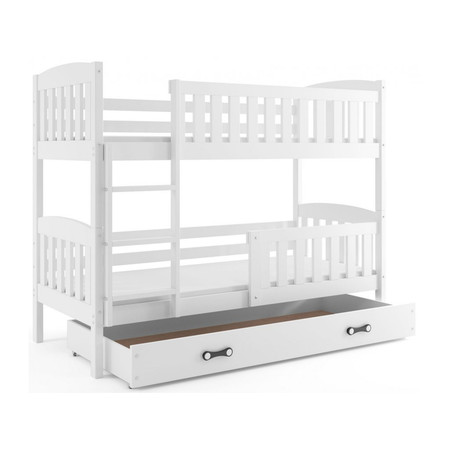 Dětská patrová postel KUBUS s úložným prostorem 90x200 cm - bílá Bílá BMS