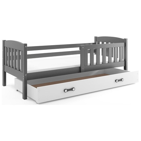 Dětská postel KUBUS s úložným prostorem 90x200 cm - grafit Bílá BMS