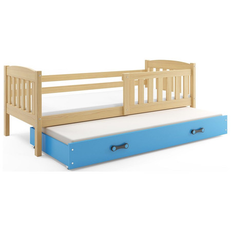 Dětská postel KUBUS s výsuvnou postelí 80x190 cm - borovice Modrá BMS