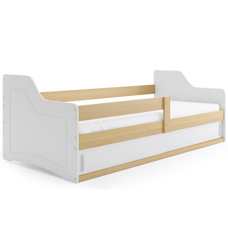 Dětská postel SOFIX s úložným prostorem 80x160 cm - borovice Bílá BMS