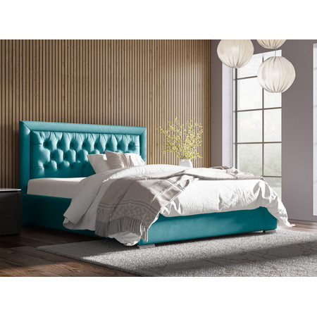 Postel DECLAN 20 STANDARD 180x200 cm - stříbrné nohy Tyrkysová Signal-nabytek