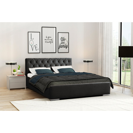 Postel RYAN 06 STANDARD 160x200 cm - stříbrné nohy Tmavě šedá Signal-nabytek