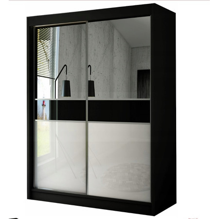 Kvalitní Šatní Skříň Tito 120 cm Černá Dub Sonoma Furniture