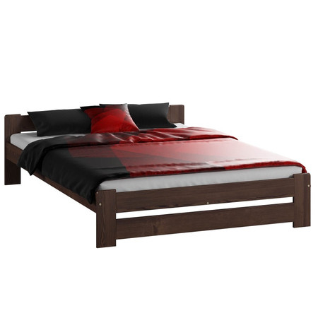 Vyvýšená masivní postel Euro 180x200 cm včetně roštu Ořech MAGNAT