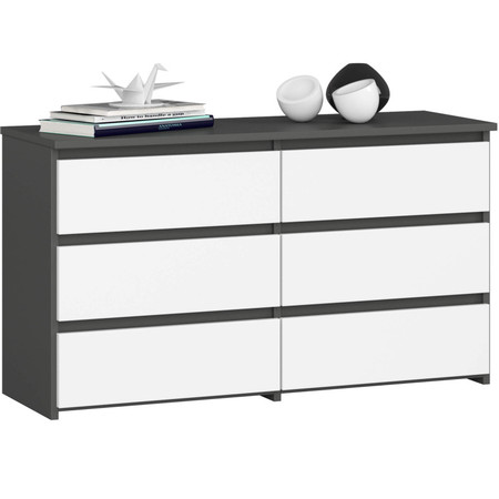 Komoda CL100 6SZ - šedá/bílá Akord